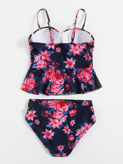 Peplum 2 piece floral bikini swimsuit set – Iconic Trendz Boutique