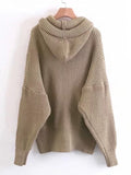Ladies Oversize knitted hoodie sweater