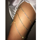 Sexy rhinestone leg body chain jewelry