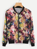 Tropical Floral bomber fashion jacket