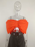 So Extra ruffle detail bow crop top