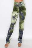 Comfy tie dye ruched side ruffle joggers pants