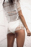 “Shore” Crochet detail bikini coverup