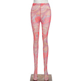Ladies colorful swirl print pantyhose leggings stockings