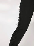 Ladies Side Fringe detail high waist pants