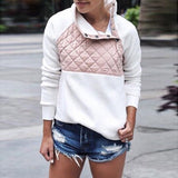 Quilt detail fashion pullover sweater jacket