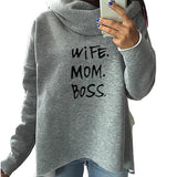 Wife mom boss oversize turtle neck sweater