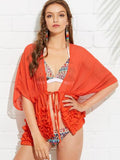 Ruffle bikini swimsuit cover up