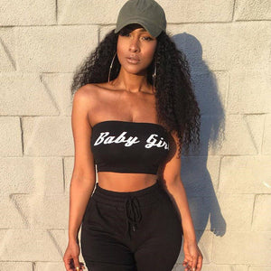 Baby girl letter tube crop top
