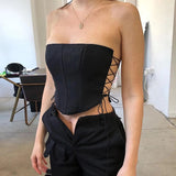 Lace up side corset crop top