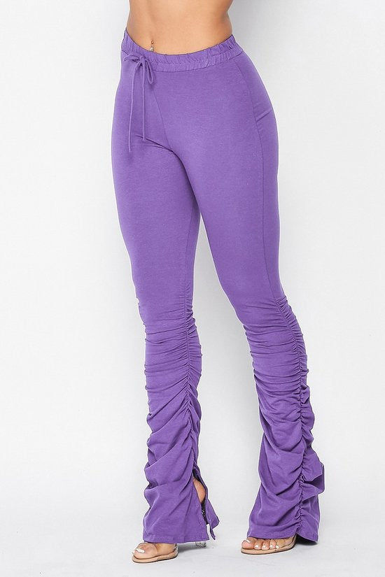 Ladies ruffle slough jogger sweat pants