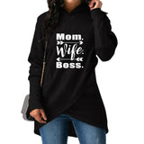 Mom wife boss arrow twist boho hoodie sweater