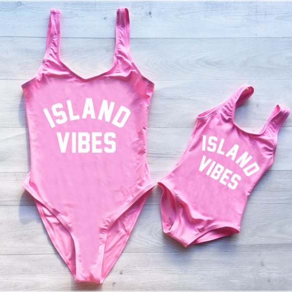 Island vibes Mommy and me baby matching swimsuit
