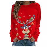 Oversize comfy Reindeer christmas sweater top