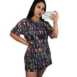 Trendy printed oversize tshirt dress