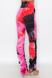 Comfy tie dye ruched side ruffle joggers pants