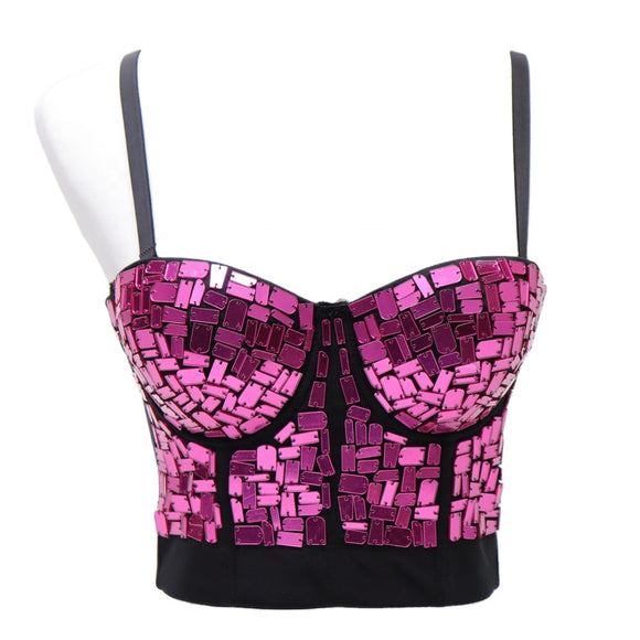 Ladies electric bustier corset bra top