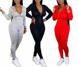 Ladies Casual Hoodie bodycon Bodysuit jumpsuit