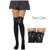 Kitty cat tattoo mock knee high stockings tights