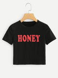 Honey printed crop top