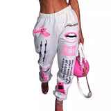Ladies letter graphic Y2K vibes oversize joggers pants