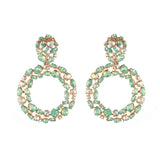 Luxury rhinestone crystal statement square drop earrings