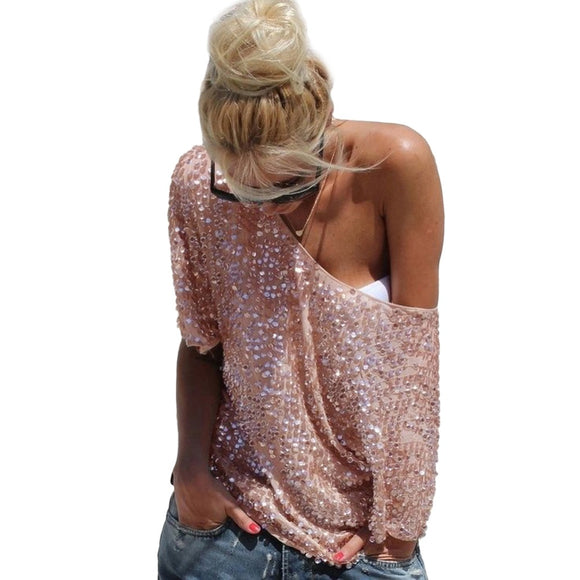 Sequined loose fit blouse