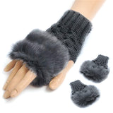 Chic Warm Fur knitted hand arm warmer