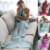 Mermaid tail style knitted comfy blanket
