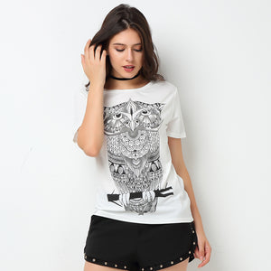 Aztec owl print tshirt