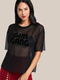 Girl gang sheer oversize top