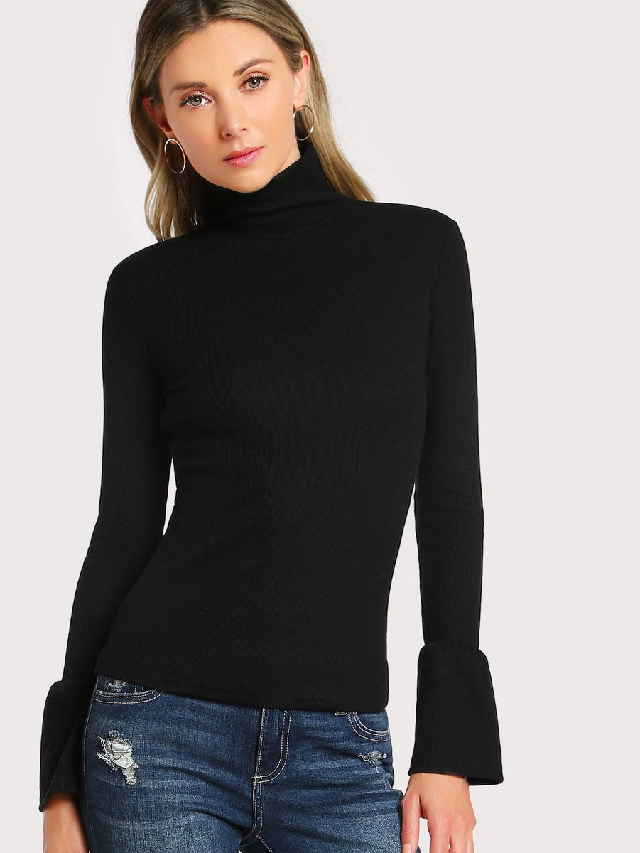Bell sleeve turtle neck top – Iconic Trendz Boutique