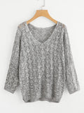 Loose fit v neck fashion sweater