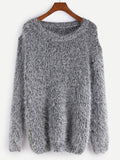 Fuzzy pullover fashion sweater