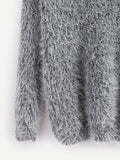 Fuzzy pullover fashion sweater