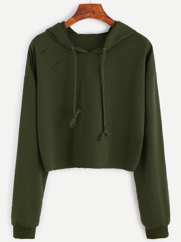 Distressed drawstring hoodie sweatshirt – Iconic Trendz Boutique