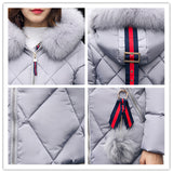 women Designer style long insulated fur hoodie winter coat