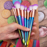 10pcs rainbow mermaid makeup brushes