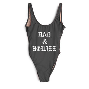 Bad & Boujee monokini one piece bikini swimwear