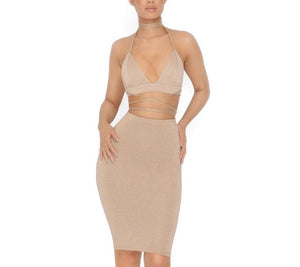"Stay strapped" 2 piece bodycon set