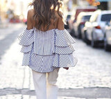 "Cali" ruffle off the shoulder blouse