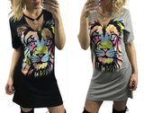 "Jungle" choker style retro tshirt dress