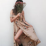 "Boho Babe" Off the shoulder floral maxi dress