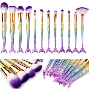 Iconic Beauty 12pcs 3D Mermaid Makeup Brushes Set