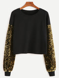 Sequins long sleeve pullover sweater top