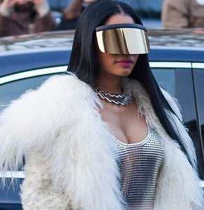 "Futuristic Icons" Oversized Shield Visor Mirrored Sunglasses