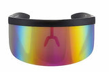 "Futuristic Icons" Oversized Shield Visor Mirrored Sunglasses