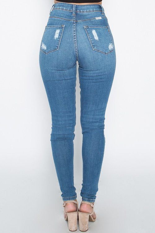 High waisted distressed cutout denim jeans – Iconic Trendz Boutique