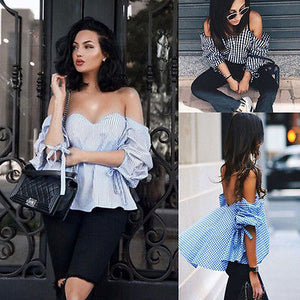 "Missy" off the shoulder casual loose blouse