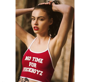 No time for f boys halter crop top